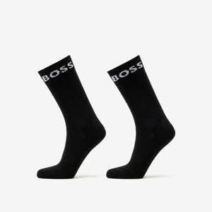 Ponožky Hugo Boss 2-Pack of Quarter-Length Socks in Stretch Fabric Černé