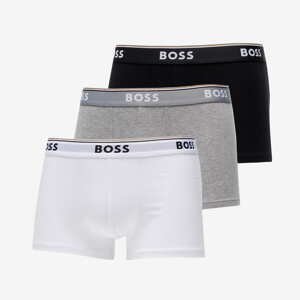 Hugo Boss 3-Pack of Stretch-Cotton Trunks With Logo Waistbands Bílé/Šedé/Černé