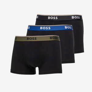 Hugo Boss 3-Pack of Stretch-Cotton Trunks With Logo Waistbands Černé