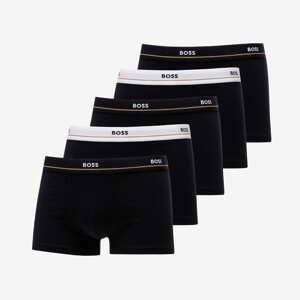 Hugo Boss 5-Pack of Stretch-Cotton Trunks With Logo Waistbands Černé