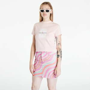 Dámské tričko CALVIN KLEIN JEANS Spray Monologo Baby T-Shirt Pink