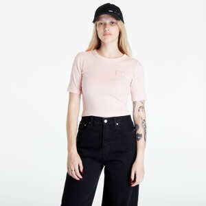Dámské tričko CALVIN KLEIN JEANS Badge Slim Rib Short T-Shirt Pink