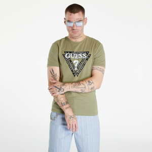 Tričko s krátkým rukávem GUESS Triangle Logo T-shirt Zelené