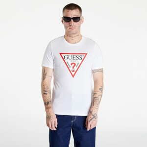 Tričko s krátkým rukávem GUESS Triangle Logo T-shirt Bílé