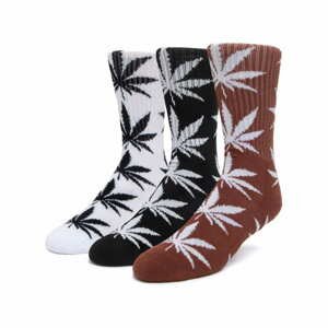 Ponožky HUF Essentials Plantlife Socks 3 Pack Bílé/ Černé/ Hnědé
