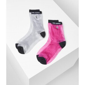 Ponožky karl lagerfeld k/ikonik transparent socks 2pk různobarevná 39/42