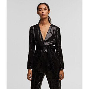 Sako karl lagerfeld sequins jacket w/ belt černá 40