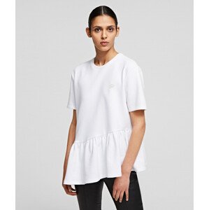 Mikina karl lagerfeld s/slv ruffle sweat bílá xs