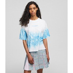 Tričko karl lagerfeld tie-dye logo t-shirt modrá s