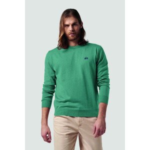 Svetr la martina man tricot crew neck mixed wool cotton zelená m