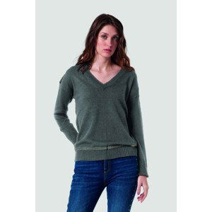 Svetr la martina woman tricot v-neck alpaca blend šedá 2