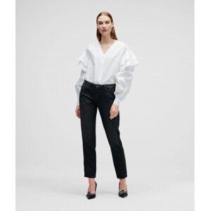 Džíny karl lagerfeld gf denim pants w/ velvet tape šedá 24