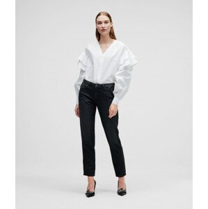 Džíny karl lagerfeld gf denim pants w/ velvet tape šedá 25