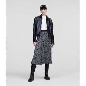 Sukně karl lagerfeld k print pleated skirt černá 40