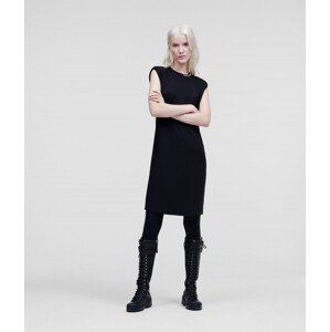 Šaty karl lagerfeld jersey dress w/ shoulder pads černá xs