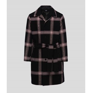 Kabát karl lagerfeld unisex kl logo check coat černá m