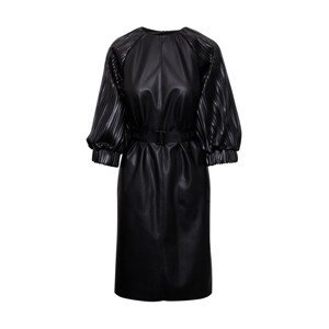 Šaty karl lagerfeld faux leather dress černá 38