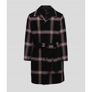 Kabát karl lagerfeld unisex kl logo check coat černá xs