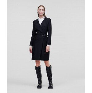 Šaty karl lagerfeld tailored wrap dress černá 40