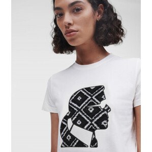 Tričko karl lagerfeld boucle profile t-shirt bílá l