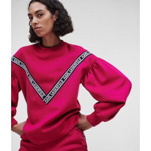 Mikina karl lagerfeld bi-colour logo sweatshirt růžová m