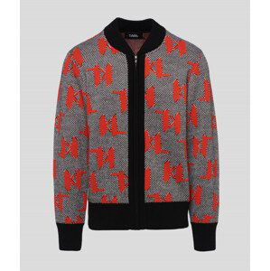 Svetr karl lagerfeld unisex kl monogram zip cardi oranžová l