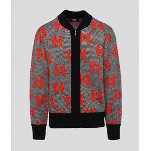 Svetr karl lagerfeld unisex kl monogram zip cardi oranžová s