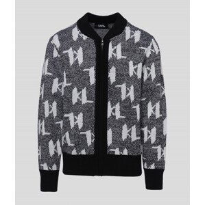 Svetr karl lagerfeld unisex kl monogram zip cardi černá xs