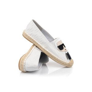 Espadrilky karl lagerfeld kamini ikon emboss slip on bílá 38