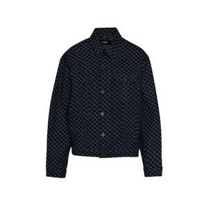 Bunda karl lagerfeld unisex monogram denim jacket modrá m