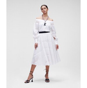 Sukně karl lagerfeld broderie anglaise skirt bílá 38