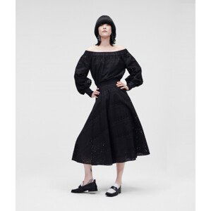 Sukně karl lagerfeld broderie anglaise skirt černá 38