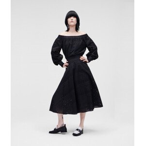 Sukně karl lagerfeld broderie anglaise skirt černá 40