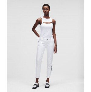 Džíny karl lagerfeld white gf denim pants bílá 24