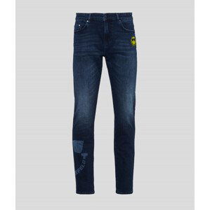 Džíny karl lagerfeld unisex smiley denim pants modrá 27