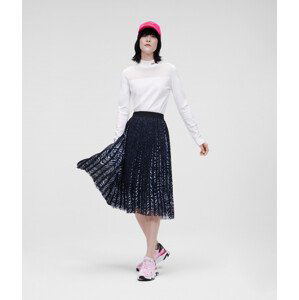 Sukně karl lagerfeld zebra printed pleated skirt černá 38