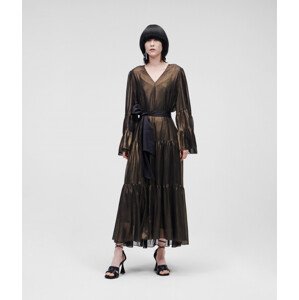 Šaty karl lagerfeld metallic maxi dress žlutá 42