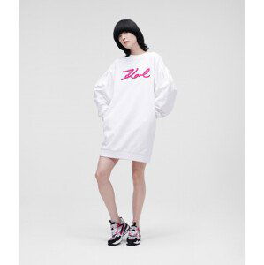 Šaty karl lagerfeld karl signature sweat dress bílá m