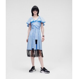 Šaty karl lagerfeld dress w/ fringing detail modrá 46