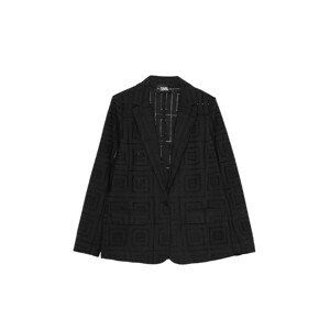 Sako karl lagerfeld kl broderie anglaise blazer černá 38