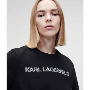 Mikina karl lagerfeld elongated logo zebra sweat černá l