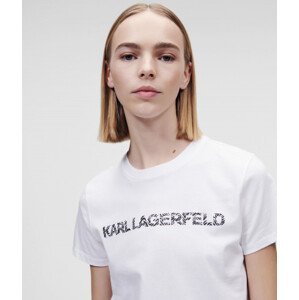 Tričko karl lagerfeld elongated zebra logo t-shirt bílá m