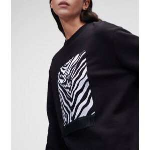 Mikina karl lagerfeld zebra logo sweatshirt bílá s