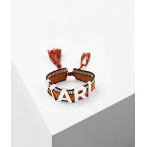 Šperk karl lagerfeld k/woven metal logo bracelet 4 šedá none