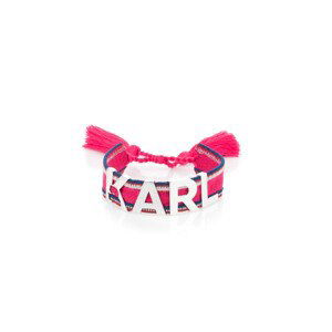 Šperk karl lagerfeld k/woven metal logo bracelet 6 šedá none