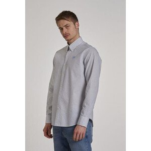 Košile la martina man shirt l/s poplin w/jacquar bílá m