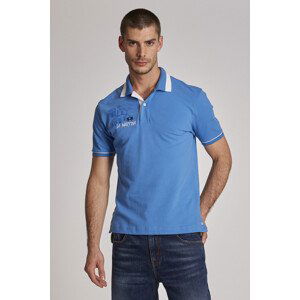 Polokošile la martina man polo s/s piquet stretch modrá l