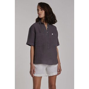 Košile la martina woman shirt s/s light linen šedá 5