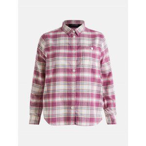 Košile peak performance w cotton flannel shirt růžová xs