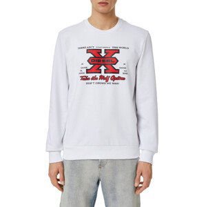 Mikina diesel s-ginn-k25 sweat-shirt bílá s